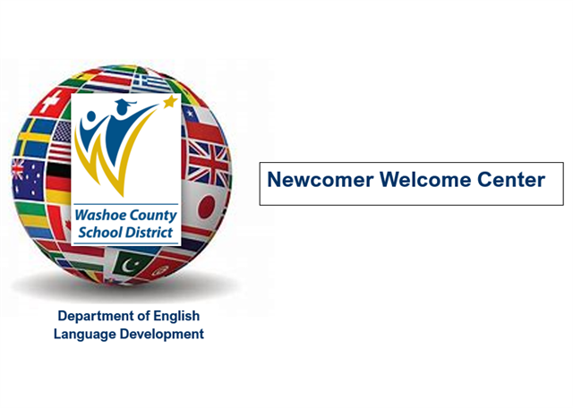 World globe with Department of English Language Development, WCSD